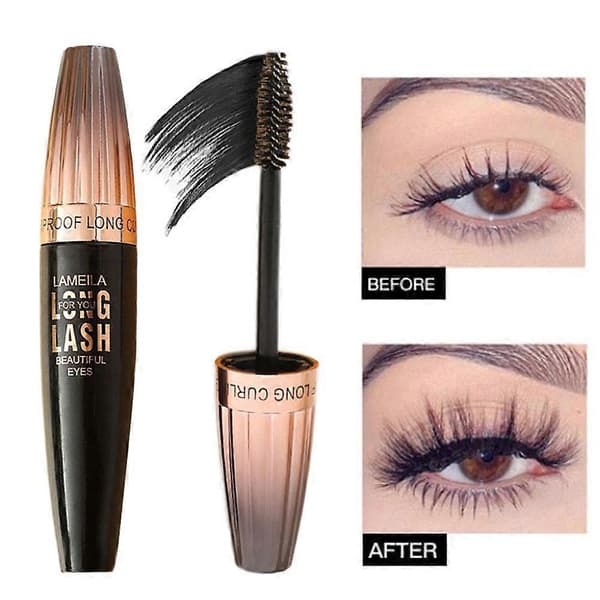 【BQ】4D Vipper Mascara 4D Silkefiber Vippemascara 2023 Sort