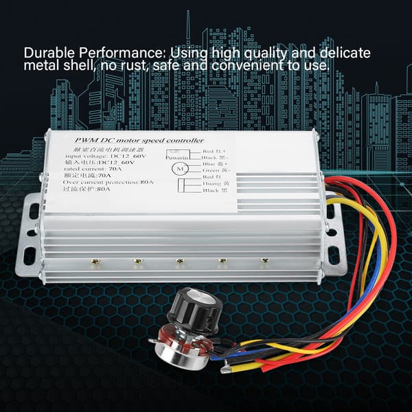 DC 12V-60V 70A PWM Motorhastighetskontroller Justerbar Drivkontrollregulator