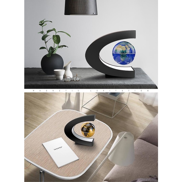 Flytende Globe Med Led Lys C Form Magnetisk Floating Globe Verdenskartdekorasjon
