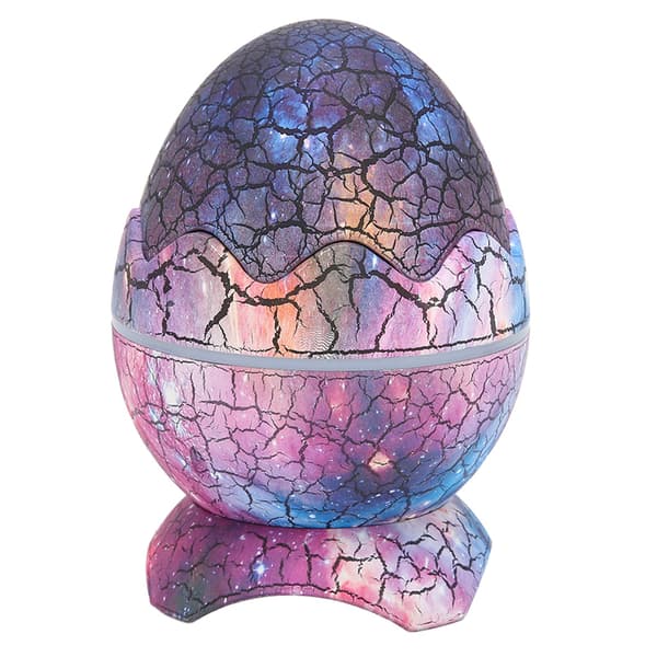 LED-projektorlampe 3D Dinosaur Egg Form Fjernkontroll Bluetooth Musikk Projeksjonslys for Soverom Cafe Bar Interstellar Blå