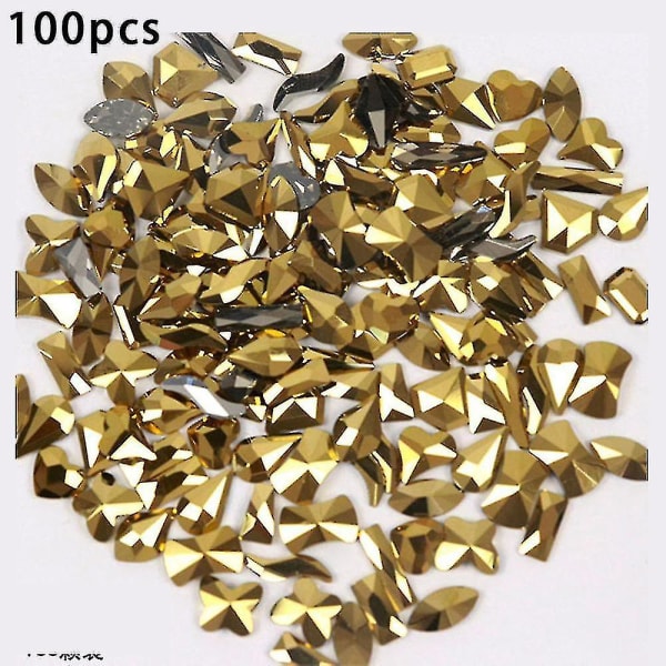 100 stk 3d Nail Art Rhinestones Multi Shape Mix Nail Crystal Shiny Nail Diy-dekorasjon