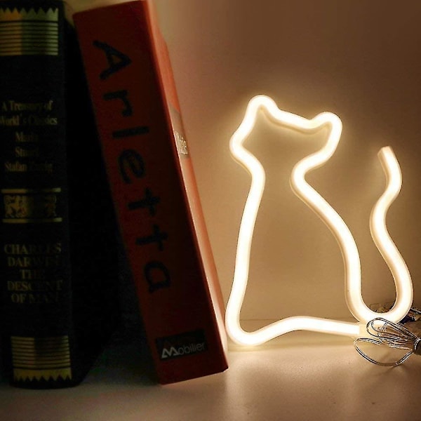 Led neon kattformade vägglampor lyser upp semesterfester i barnens sovrum