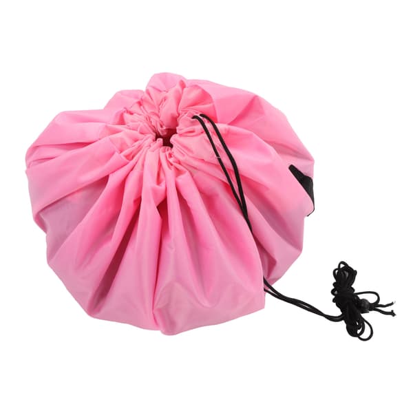 Rosa Vanntett Polyester Leketøyoppbevaringspose Stor Kapasitet Rivsikker Multifunksjonell Snørestrammer