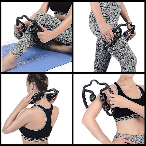 Dobbel muskelrulle, manuell benrulle-reparasjon Arm legglåralbue Dypvevscellulittmassasjeapparat Triggerpunkt Foam Roller Massasjeverktøy