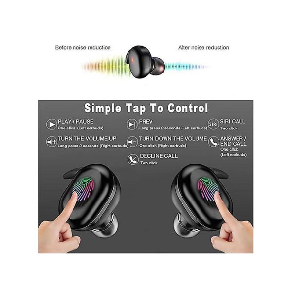 Fingerprint Touch Bluetooth Headset Støjreducerende stereoheadset