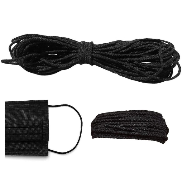 5 mm - 1/5" svart platt elastiskt bandsnöre för sömnad av gör-det-själv-masker, konst och hantverk, klänningssydd, sybehör och kläder