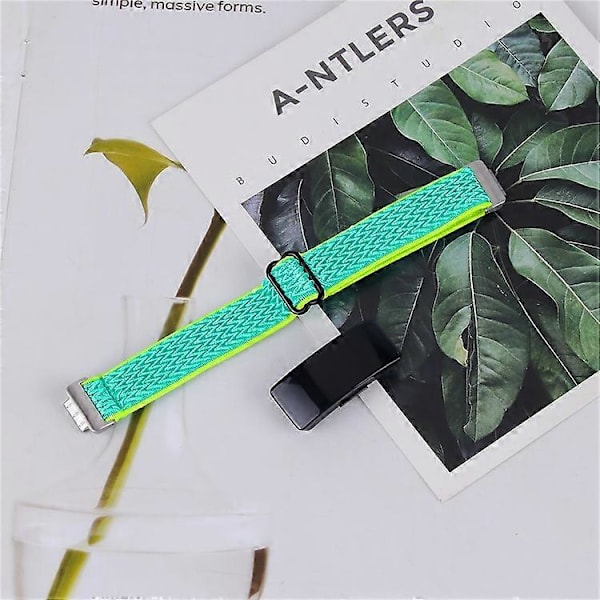 【BQ】Compatible Wave Pattern Woven Nylon Strap for Fitbit Inspire 3 - Replacement Band LightGreen