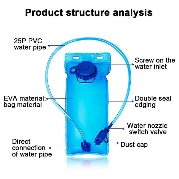 Hydration Blåsa för Ryggsäck Och Hydration Pack 2.0L