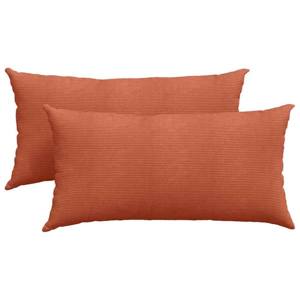 Sofapuder 2 stk. Rød orange 80 x 40 cm Fløjlsstof