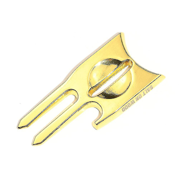 Metal Golf Green Fork Værktøj Putting Ball Mark Reparation Stramt beslag One size Gold