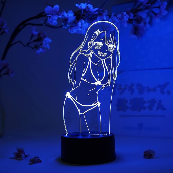 Shxx Nagatoro Beach Otaku Lampa Lek intet med mig, Nagatoro Anime Lampa, 16 Rgb Led Remote 3d9l-493