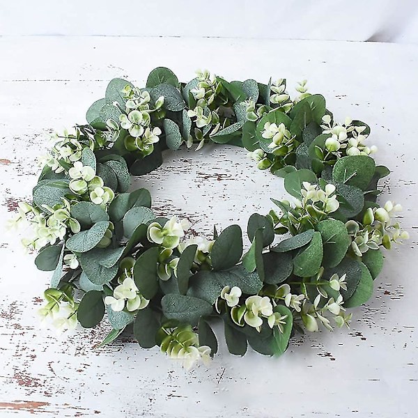 Kunstige Blomster Krans Dør Decor Med Penge Blad Til Hoveddør Værelsesindretning