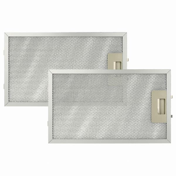 2-pak metalfedtfilter til emhætte, 32,5 x 19,6 x 0,85 cm, aluminiumsfilter silber