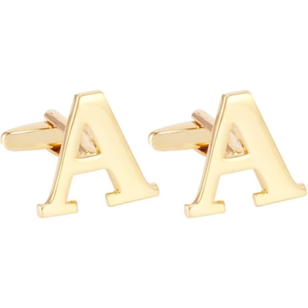 Men's Gold Alphabet Cufflinks 1 Pair With Gift Box