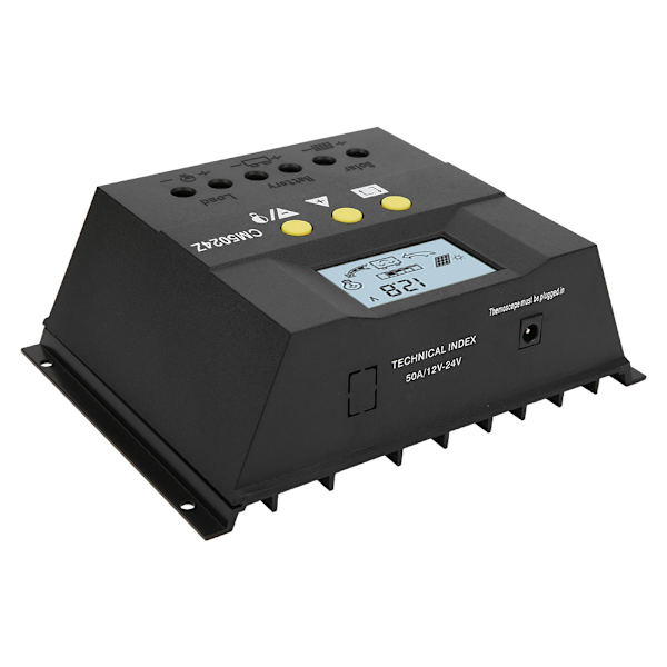 Solar Charge Controller PWM-opladerregulator med temperatursensor CM5024 12V24V50A