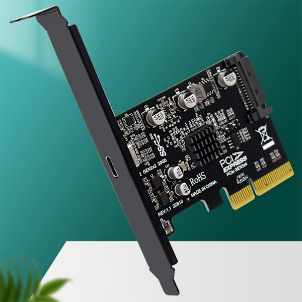 Stationär PCie X4 till typ C Usb3.2 Gen2x2 20gbps Drive-free Expansion Riser Card Asm3242 Controller C as shown
