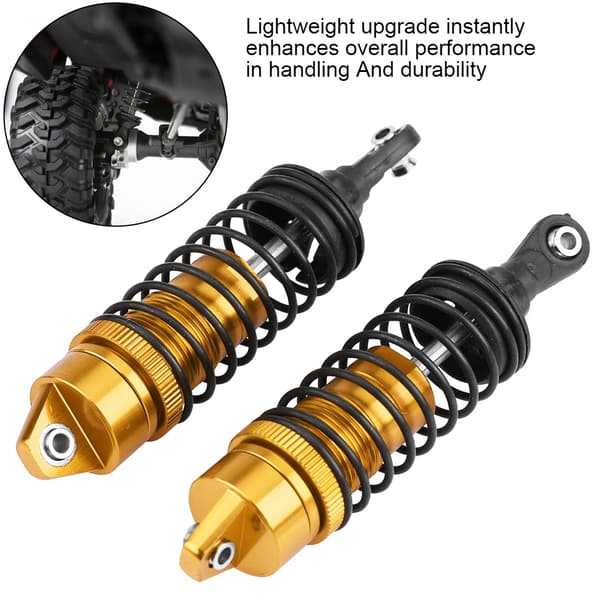 2 stk. 100 mm RC frontstøddæmper til Traxxas Slash 4x4 1/10 bil gul