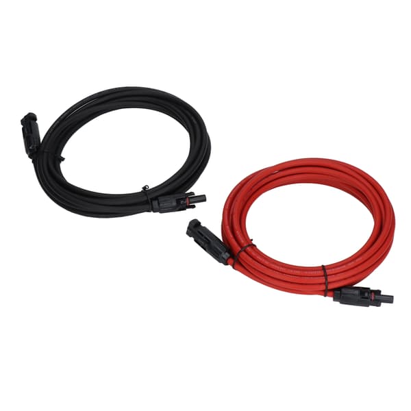 2 stk. 10AWG solpanel forlængerkabel 1000V DC rød sort 5m 16,4ft