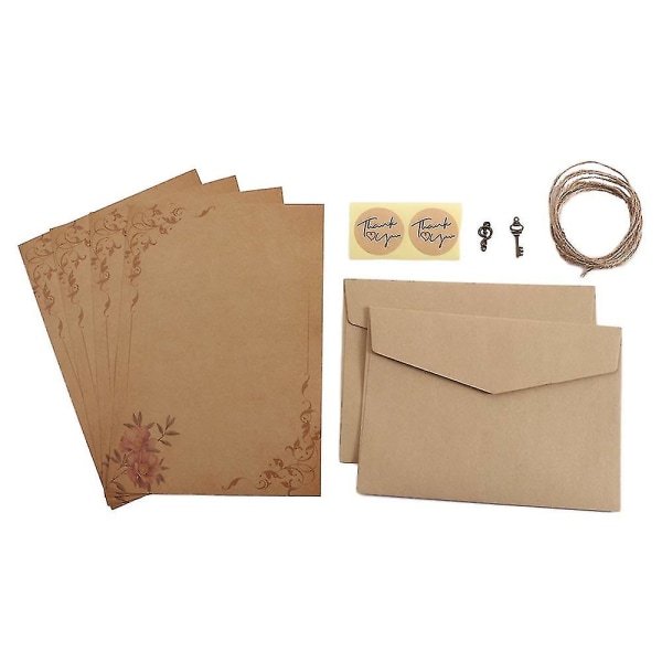 Skolmaterial Letter Pad Kärleksbrev Retro Vintage Kuvert Craft Paper Flower