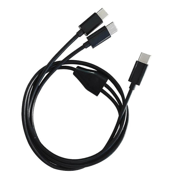 Ladekabel Type C til 2 Type C Hanne Til Hanne Støtter Lading Pluggbar Svart Black