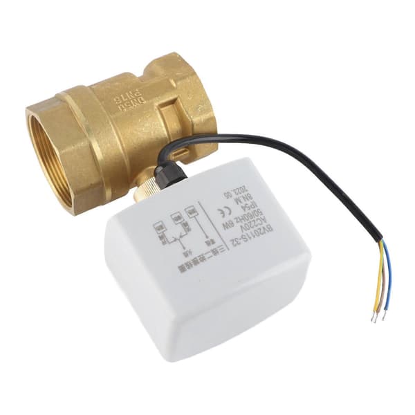 【BQ】AC220V DN50 2\" Tommer 2-vejs 3-leder Messing Elektrisk Motoriseret Kugleventil