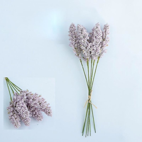 12 kpl Vehnäkorva tekokukat Mini marja morsiuskimppu kukkia kodin sisustukseen häät Light Purple