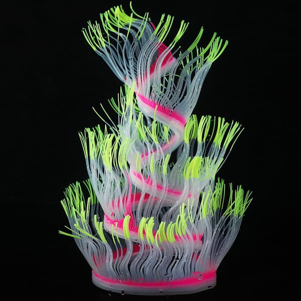 Gul Silikon Korall Havsanemon Akvarium Dekorasjon 50cm