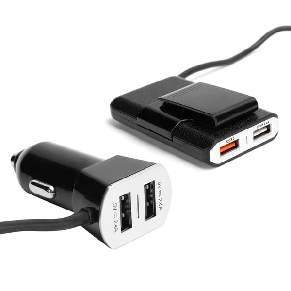 4 USB-strømporter Billader Hurtiglading 3.0 7.2A 54W Mobiltelefonladeradapter