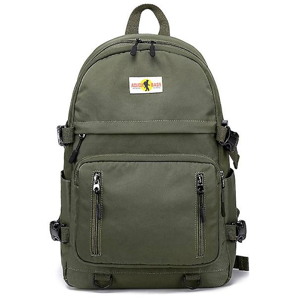 Ryggsäck Tonåring skolryggsäck med USB laptop skolväska Army Green