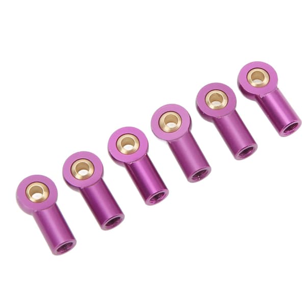 6 stk. lilla aluminiumslegering M3 styrestangsende kugleled til 1/10 RC-bil