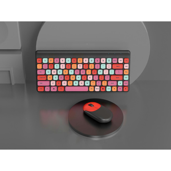 Trådlös färgmatchande tangentbord och mus Set Punk Keycap Trådlöst tangentbord och mus Set