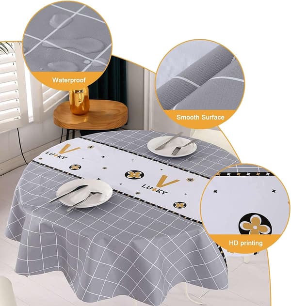 【BQ】Vanntett voksduk rund duk PVC 120 cm Ecol