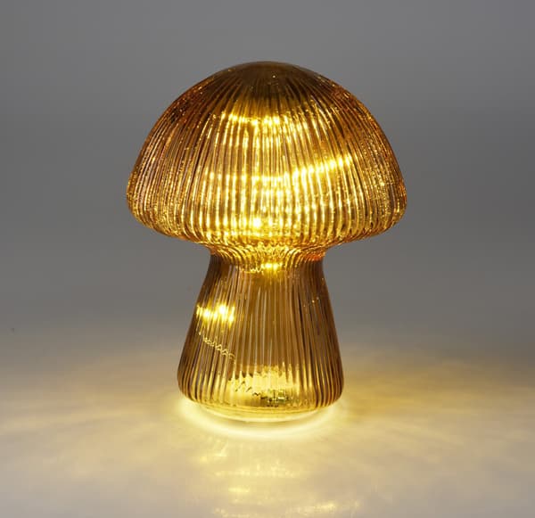 Bordlampe Lampe LED Sopp Brun 20 cm Brun brown