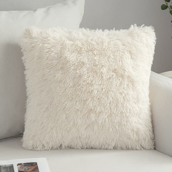 2-pak imiteret pels pudebetræk fluffy og bløde 43*43cm