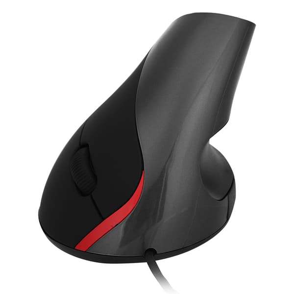 Ergonomisk design USB-kablet spilmus med håndledsstøtte - 1600 DPI - til bærbar computer (sort)