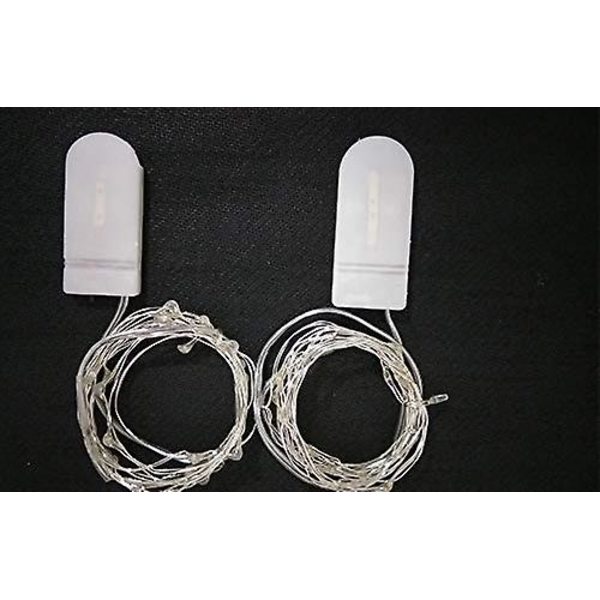 Vattentät Premium Fairy String Light 2M Knapp Mynt Torrbatteri Silver Koppartråd Varm Vit