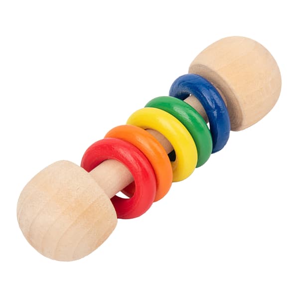 Babyrangle i tre, risteleke, 5 ringer, gripeleke, gave til gutter og jenter