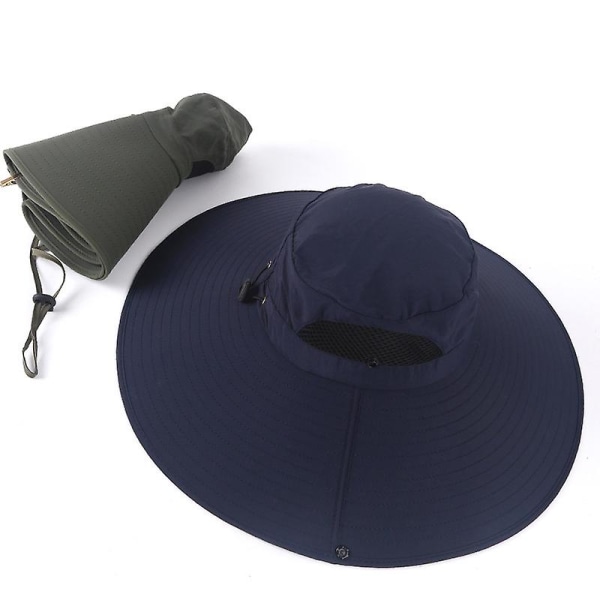 Dame Super Wide Brim Sun Hat Upf50+ Vanntett bøttehatt for fiske, fotturer, camping Dark gray