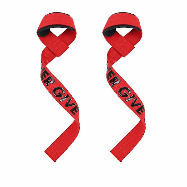Viktlyftsremmar Lyftremmar med neopren vadderat handledsstöd Red