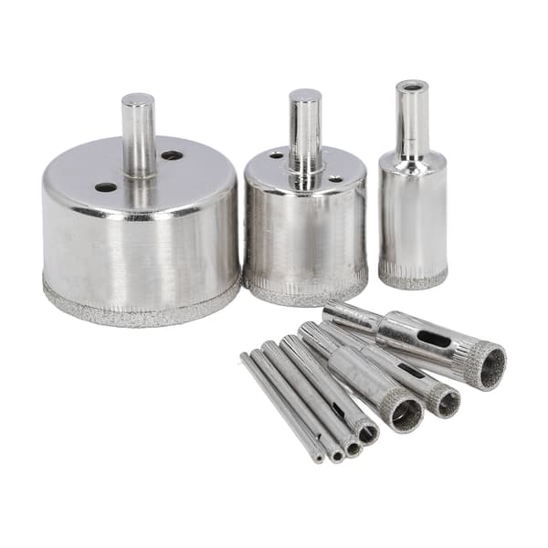 10 stk Diamantbor 3‑50mm Hull Sag Glass Arbeidsbesparende Bor Bor Sharpener