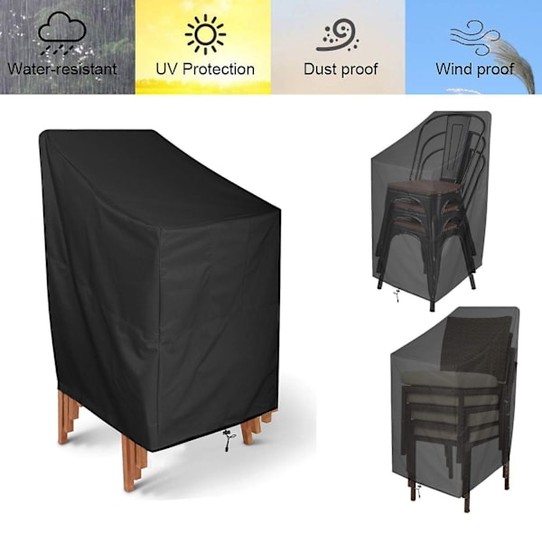 Hagemøbeltrekk vanntett hagestabling stoltrekk Vanntett for utendørs terrasse stoltrekk, vindtett 68*68*72CM