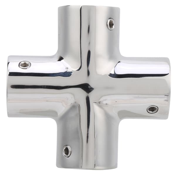 MJS015 Rustfrit Stål 4-vejs Fordeler Rørfittings 22MM Bådtilbehør