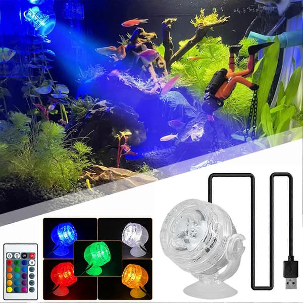 LED-akvariumbelysning energieffektiv undervannsgrotteaksenter Green Light