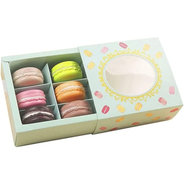 12 Macaron Box, Bakelse Box, Macaron Boxar, Dessert Box, 6 Grids, för Macarons