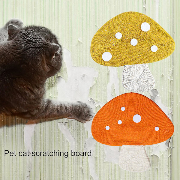 Cat Scratching Board Sugkopp Typ Handvävd Anti-repor Bittålig Slitbeständig Kloslipare Naturlig Sisal Svamp Cat Scratcher Möbel Yellow