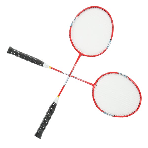2 st Röda Badmintonracketar Integrerad Ferroalloy med Nylonhandtag