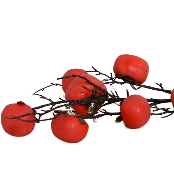 Simulering Blomma Persimmon Frukt 7 Frukt Stor gren Växt Provhus Hotell Hem Mjuk Inredning Simulering Frukt red
