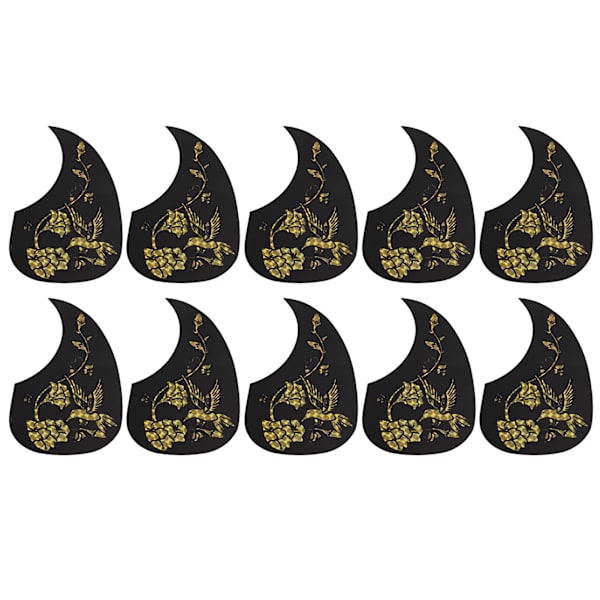 10 st PVC Gitarrskyddsplattor Akustisk Gitarr Repskydd Guld Stränginstrument Tillbehör