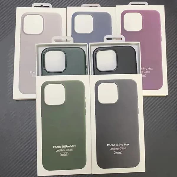 【BQ】MagSafe Leather Case for i-phone 16 Series Wireless Charging Case Magnetic Shell with Box Logo