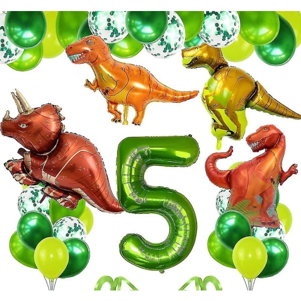 Dinosaur Folie Ballon Baggrundsdekoration Fødselsdagsfest tilbehør (nummer 1) 31 stk. color 5